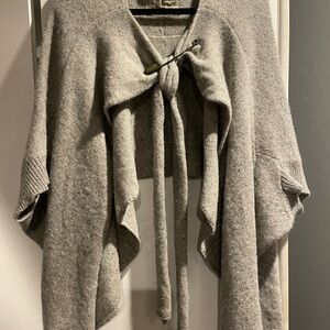 Vintage All Saints Gray Cashmere Women's Poncho Sweater